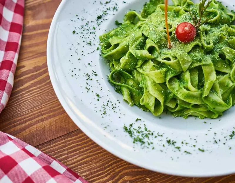 Pasta with pesto sauce