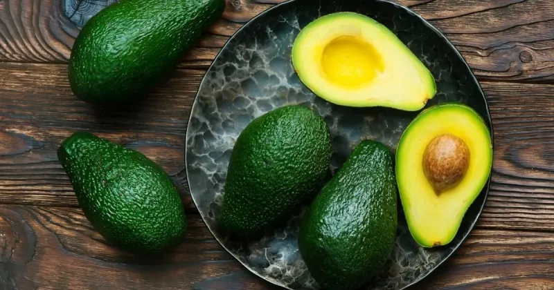 Sliced avocado and knife