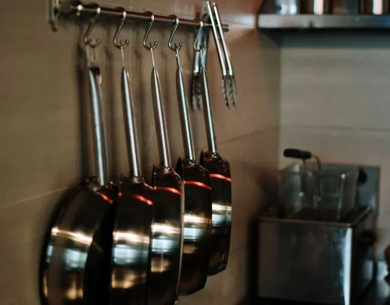 Stainless steel faucet on stainless steel sink