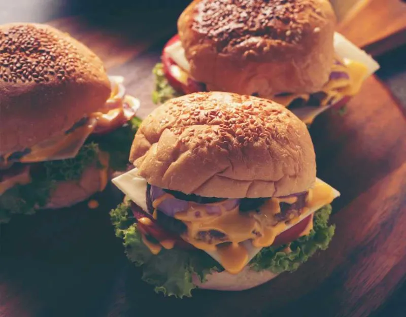 Three mini hamburgers