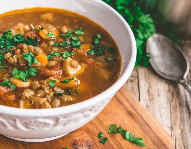Noodle Soup with Lentils