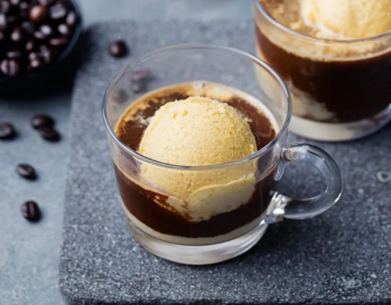 Affogato Coffee with Vanilla Ice Cream