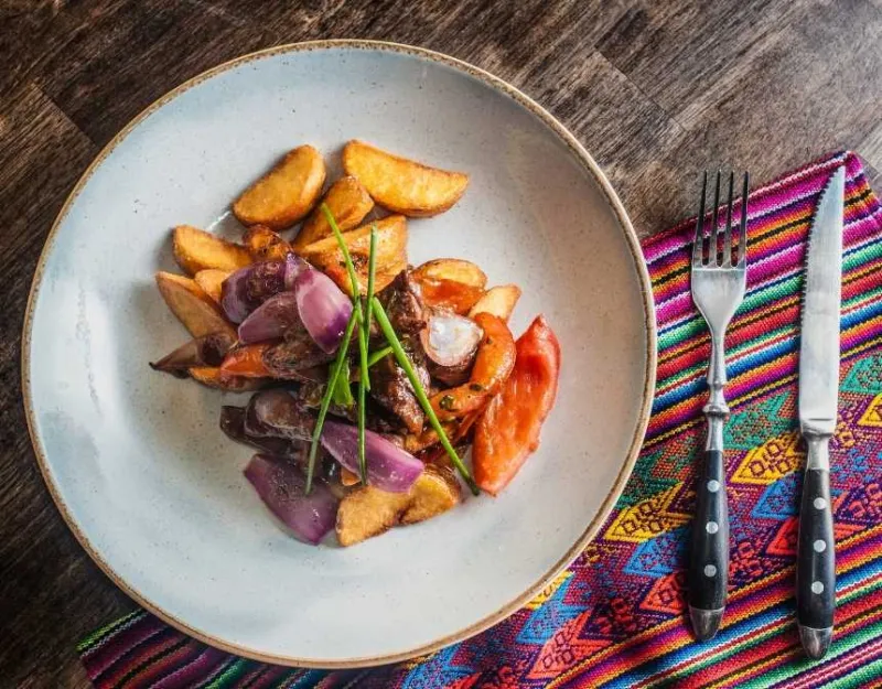 Lomo Saltado on a plate