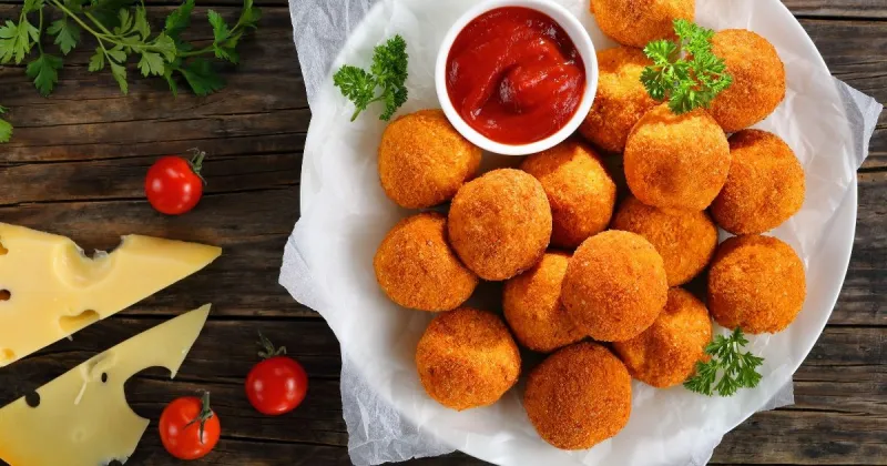 Two plates of potato croquette