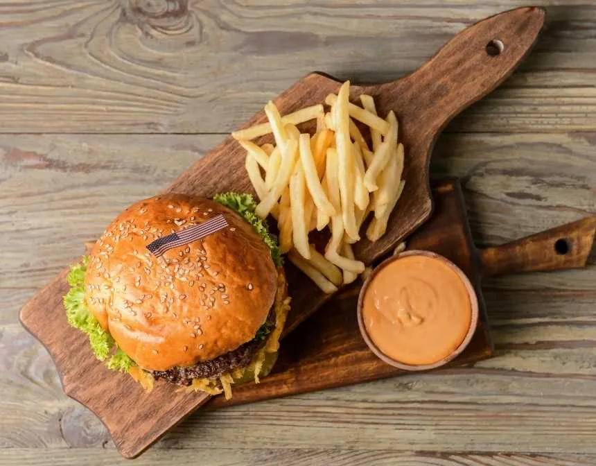 hamburger fries and big mac sauce