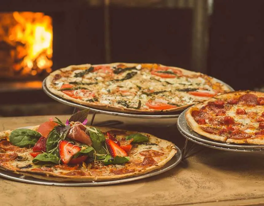 Three thin crust pizzas