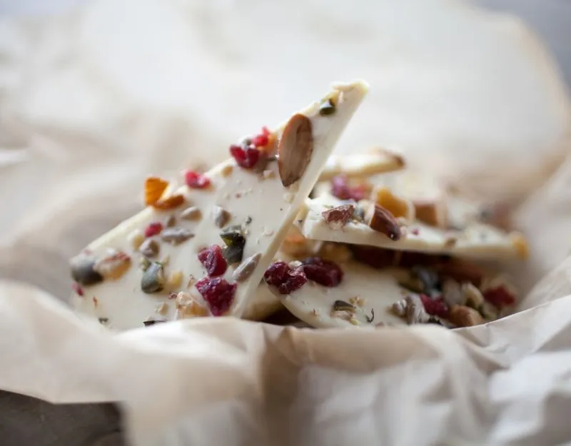 Vegan White Chocolate Almond Bark