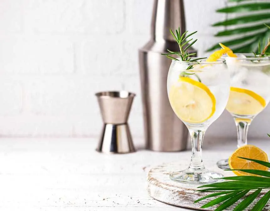 2 glasses of gin cocktail