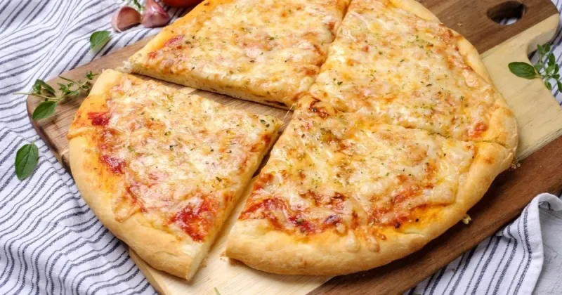 New York style pizza upclose