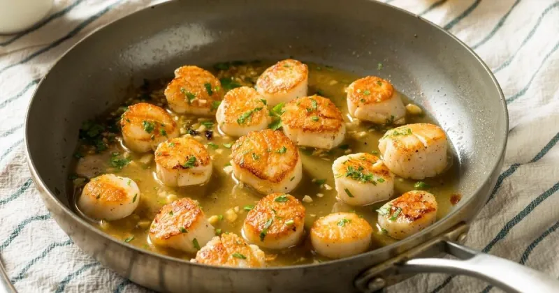 Seared Scallops in a Pan