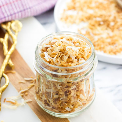 roasted coconut flakes