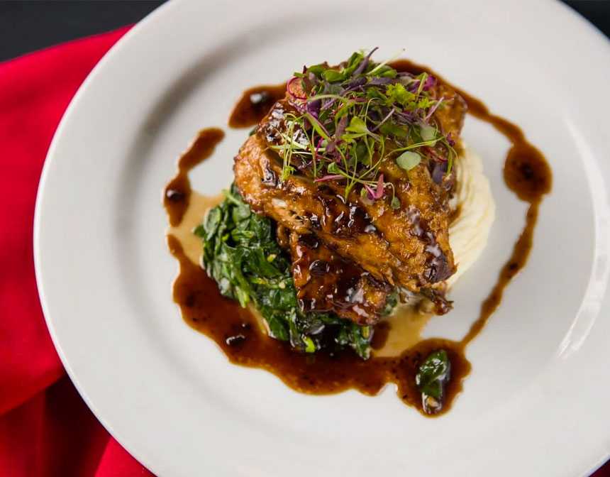 Branzino with Spinach and Potatoes