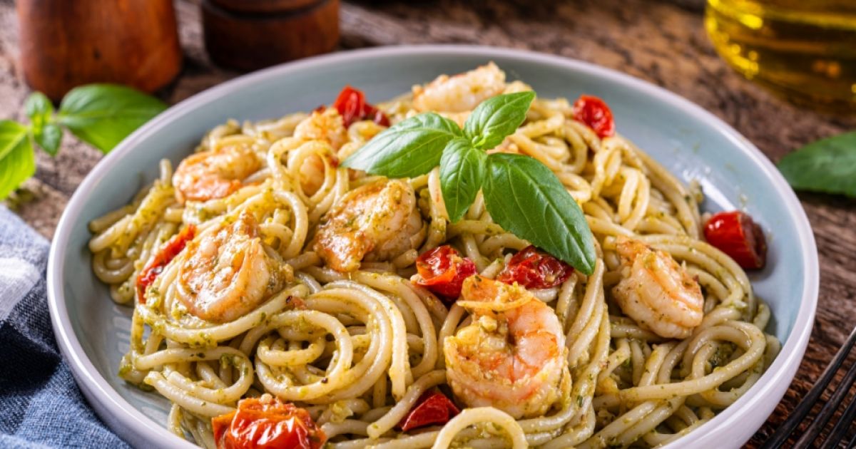 Shrimp Pesto Pasta
