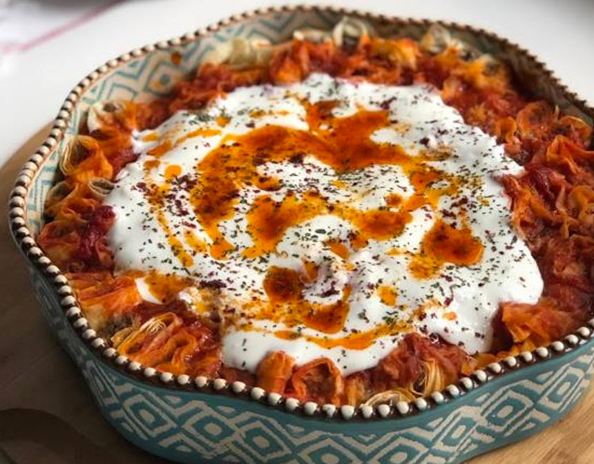 Manti from Thin Sheet of Dough