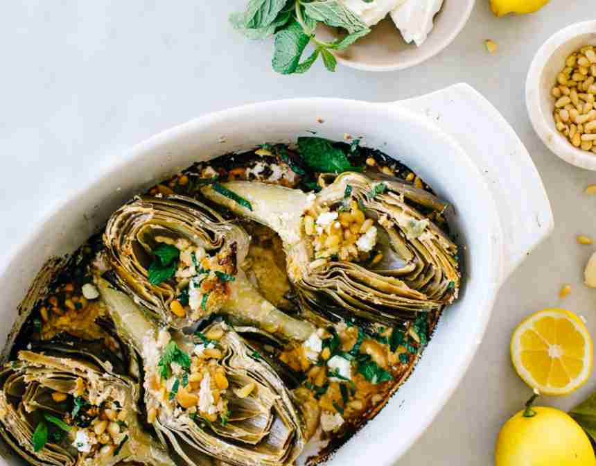 Baharatlı Limon Yağı ile Kavrulmuş Enginar